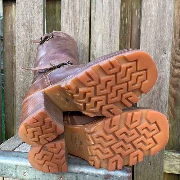 DESTROY Platform Vintage Chunky High Heel Y2K Brown Boots - Picture 3 of 11